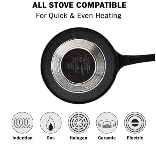 Pigeon by Stovekraft Wonder cast Aluminium Flat Tawa (Black, 27cm) - Image 2